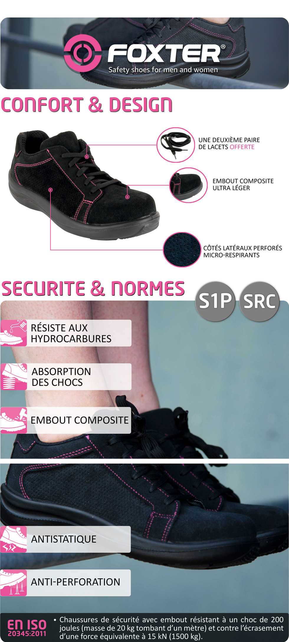 Chaussure de sécurité femme Pink